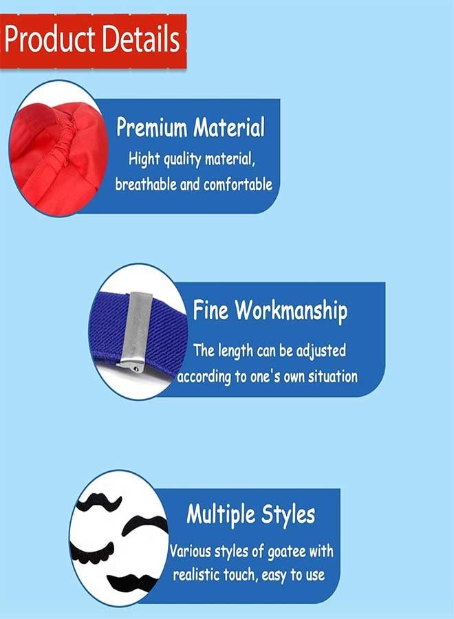 RAWAID Retro Red Hat Costume Accessory Set for Kids & Adults – Includes Hat, Gloves, Mustaches, Buttons & Suspenders – Fun Dress-Up Accessories for Parties, Role Play & Events - Image 3